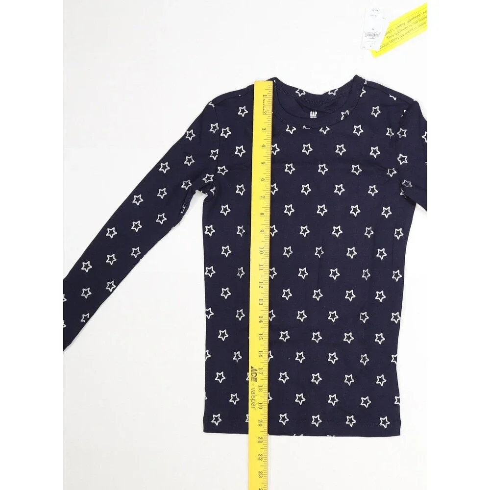 Gap Kids Pajama Set Youth Size 10 Navy Star Print Long Sleeve Shirt Pants New